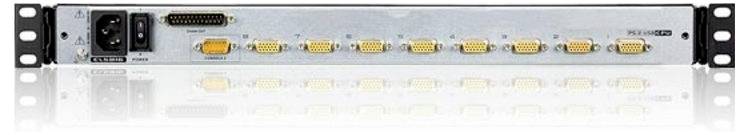 Ein Rack-montiertes Signalverteilfeld mit mehreren Anschlüssen und einem Ein-/Ausschalter, konzipiert für den Aufbau professioneller Audioausrüstung.