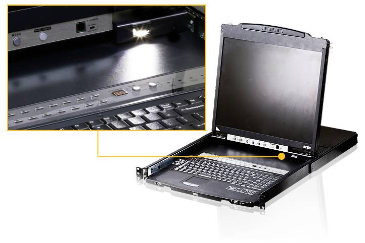 ATEN CL5808N F KVM-Umschalter Tastatur, USB 1280 x 1024 Pixel