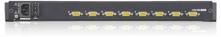Ein schwarzes Stromverteilungsgerät mit mehreren gelben Steckdosen und einem Netzschalter, das zur Verwaltung elektrischer Stromverbindungen verwendet wird.