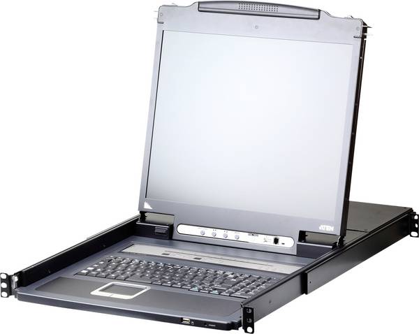 ATEN CL5708iM LCD KVM Switch Over IP, USB-PS/2,VGA, 8-Ports, UK-Layout KVM-Switches / PC-Shares VGA