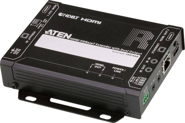 ATEN VE814AR HDMI HDBaseT Empfänger mit zwei Ausgängen (4K bei 100 m) Multimedia HDBaseT-Lite