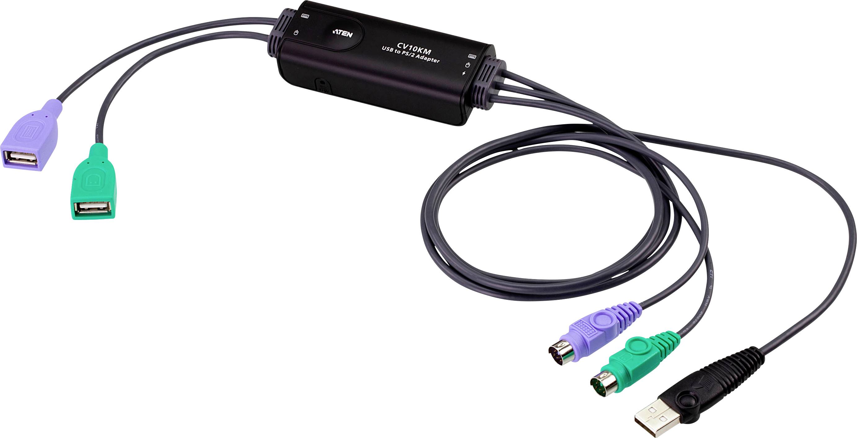 ATEN KVM Kabel [1x USB, PS/2 - 1x USB, PS/2] 0.8 m Schwarz