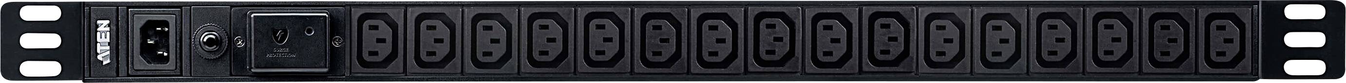 ATEN PE0116SG 19 Zoll Netzwerkschrank-Steckdosenleiste 1 HE Kaltgeräte-Steckdose C13 10A Schwarz