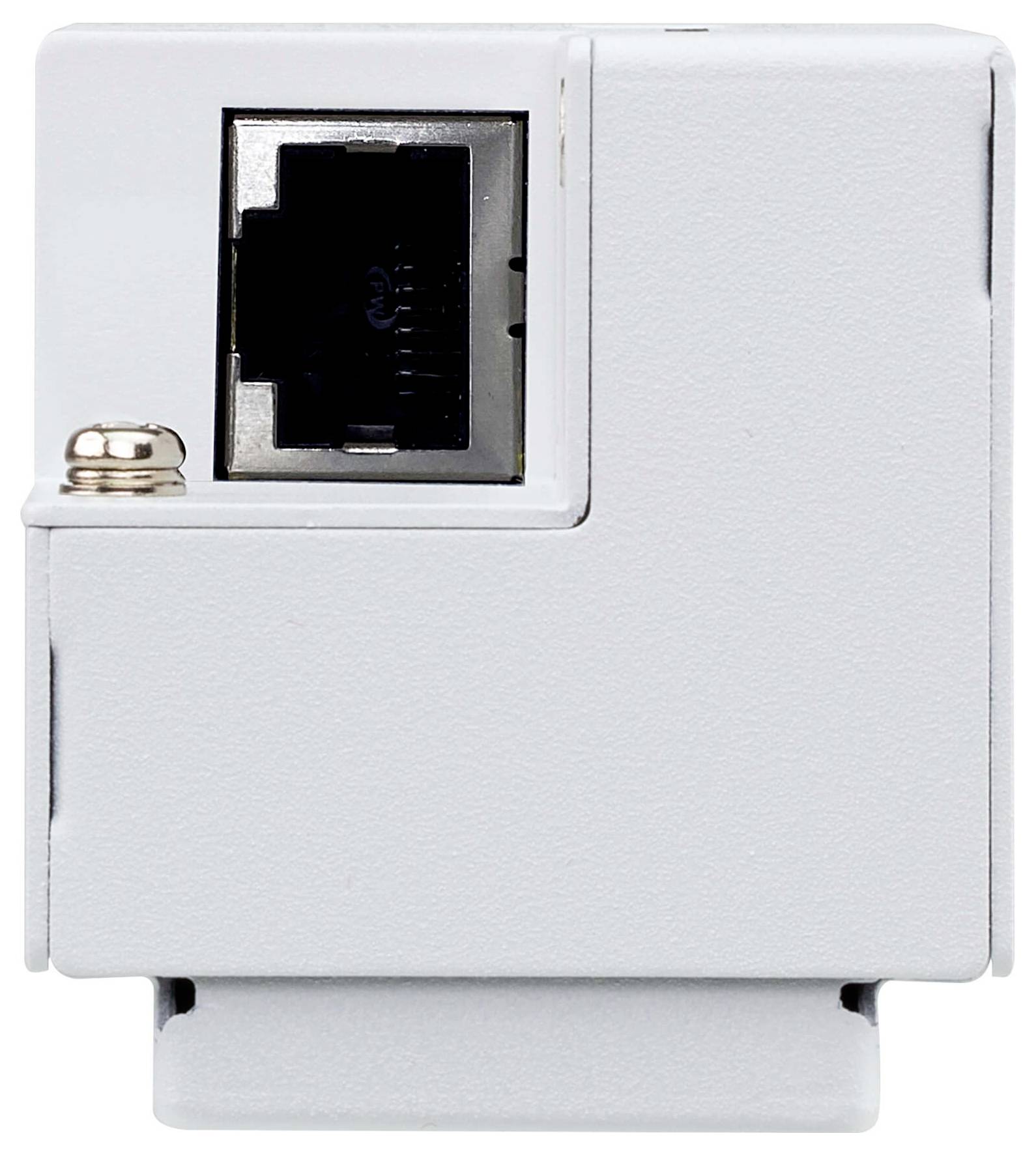 Weiße Ethernet-Wanddose mit einem einzelnen RJ45-Anschluss