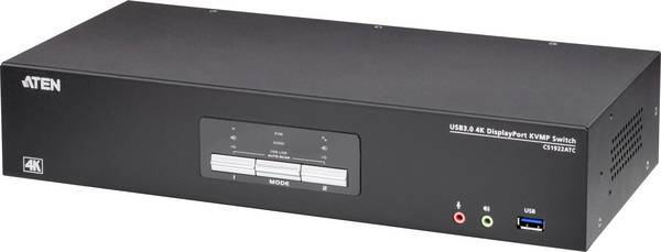 ATEN - 2-Port USB True 4K DisplayPort KVM Switch - KVM-Umschalter - 2-Port