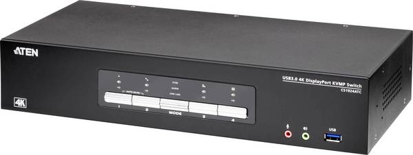 ATEN - 4-Port USB True 4K DisplayPort KVM Switch - KVM-Umschalter - 4-Port