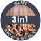 Logo zeigt beige, glatte und gewellte, gelockte Haare mit Text 'Glatt 3in1 Wellig & Gelockt'.