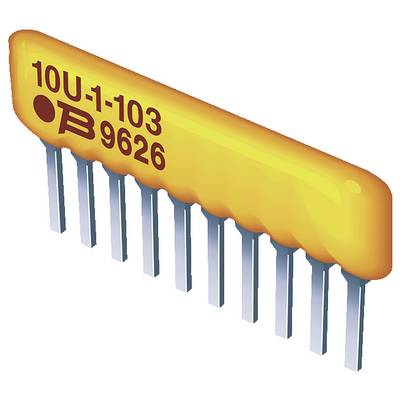 Orangefarbenes Widerstandsnetzwerk mit mehreren Metallstiften darunter. Markierungen enthalten '10U-1-103' und 'B 9626'.