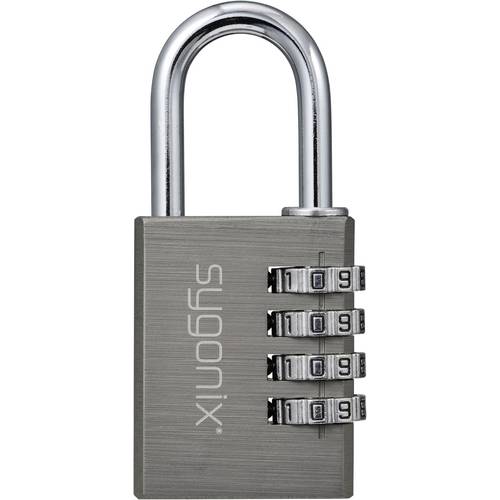 Sygonix SY-6932350 Vorhängeschloss 40 mm 4-Digit Titanium Grey Zahlenschloss