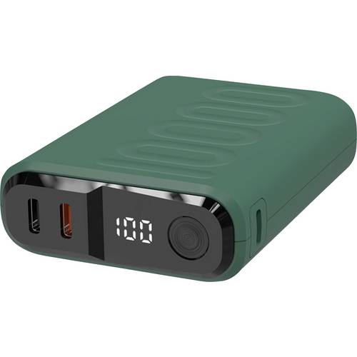 RealPower REALPOWER PB-10000 C Powerbank 10.000 mAh USB PD Dunkelgrün