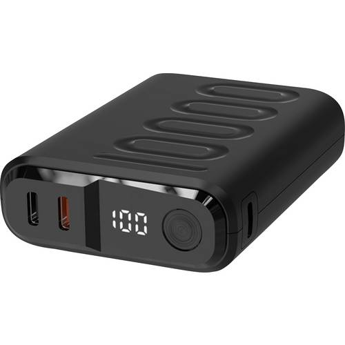 RealPower REALPOWER PB-10000 C Powerbank 10.000 mAh USB PD Schwarz