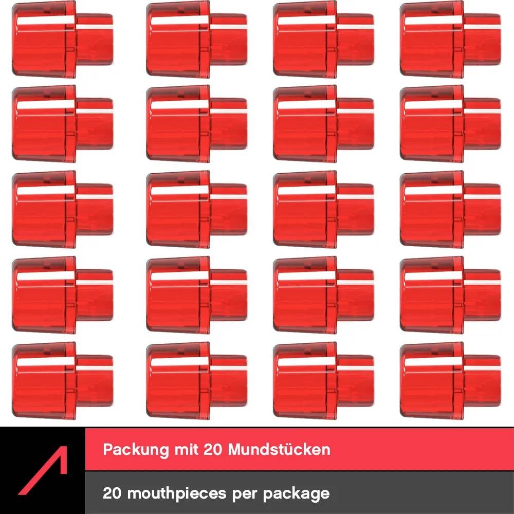'Packung mit 20 Mundstücken' und '20 Mundstücke pro Packung'