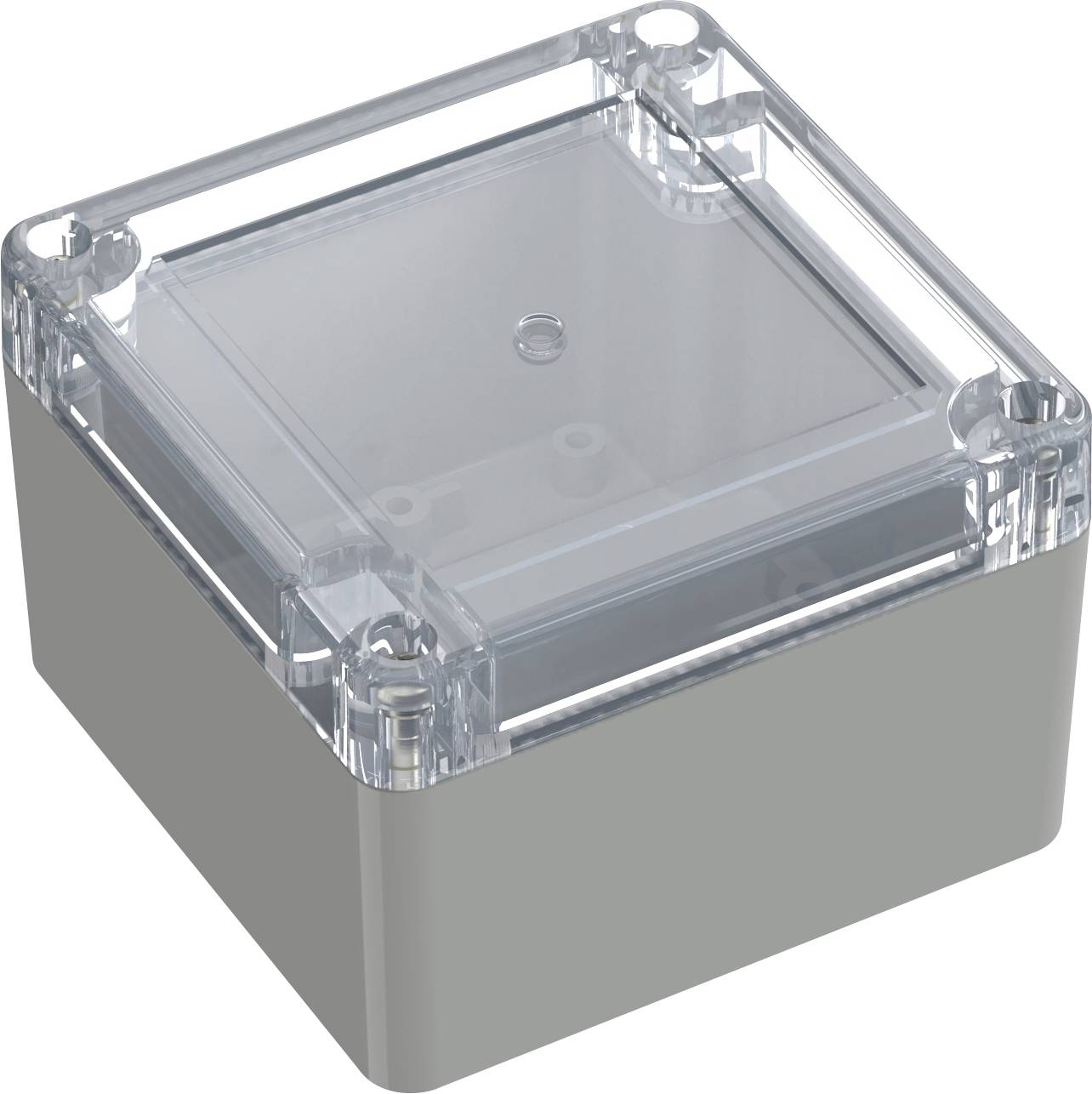 TRU COMPONENTS 6U07090906139 TC-13865076 Industrie-Gehäuse 90 x 90 x 60 Polycarbonat Lichtgrau, Transparent 1 St.