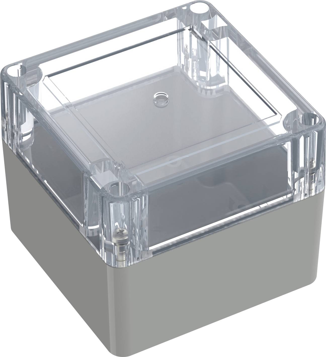 TRU COMPONENTS 6U07090908437 TC-13865084 Industrie-Gehäuse 90 x 90 x 75 ABS, Polycarbonat Lichtgrau, Transparent 1 St.