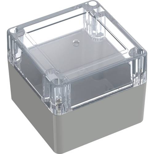 TRU COMPONENTS 6U07090908437 TC-13865084 Industrie-Gehäuse 90 x 90 x 75 ABS, Polycarbonat Lichtgrau, Transparent 1 St.