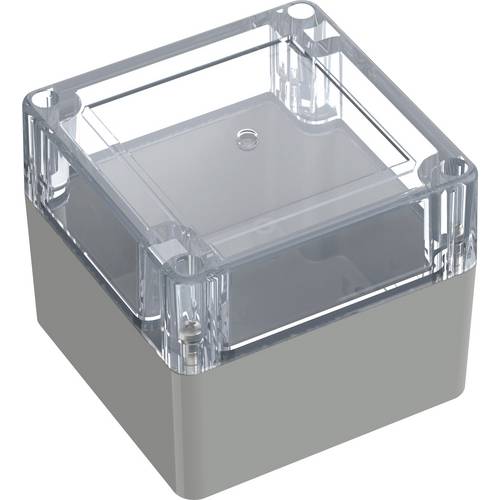 TRU COMPONENTS 6U07090908139 TC-13865092 Industrie-Gehäuse 90 x 90 x 75 Polycarbonat Lichtgrau, Transparent 1 St.