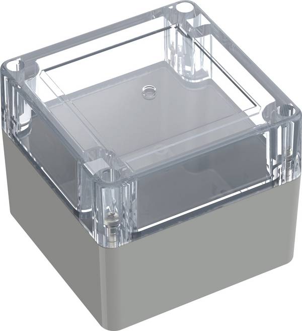 TRU COMPONENTS 6U07090908139 TC-13865092 Industrie-Gehäuse 90 x 90 x 75 Polycarbonat Lichtgrau, Transparent 1 St.