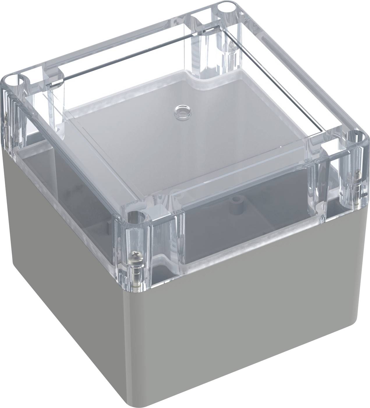 TRU COMPONENTS 6U07111109437 TC-13865100 Industrie-Gehäuse 105 x 105 x 89.7 ABS, Polycarbonat Lichtgrau, Transparent 1 S...