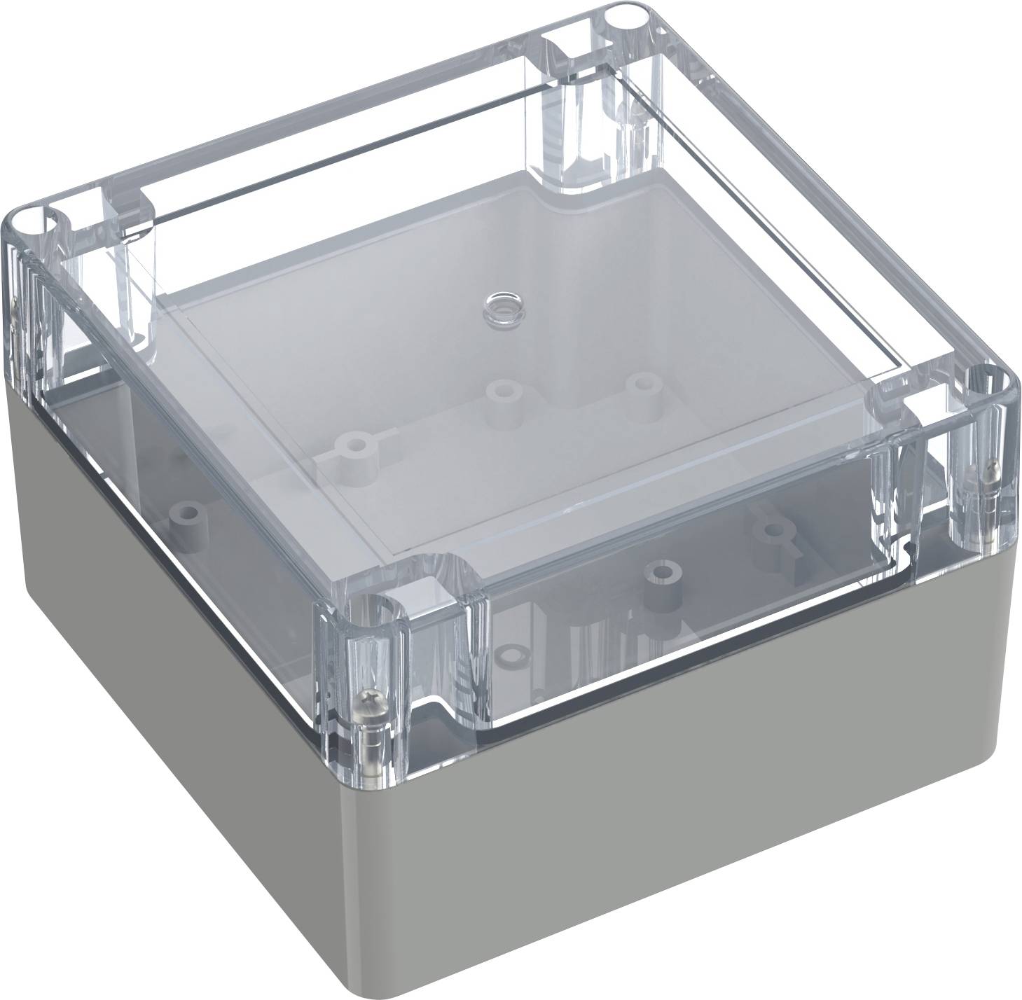 TRU COMPONENTS 6U07121208139 TC-13865124 Industrie-Gehäuse 119.9 x 119.9 x 75 Polycarbonat Lichtgrau, Transparent 1 St.