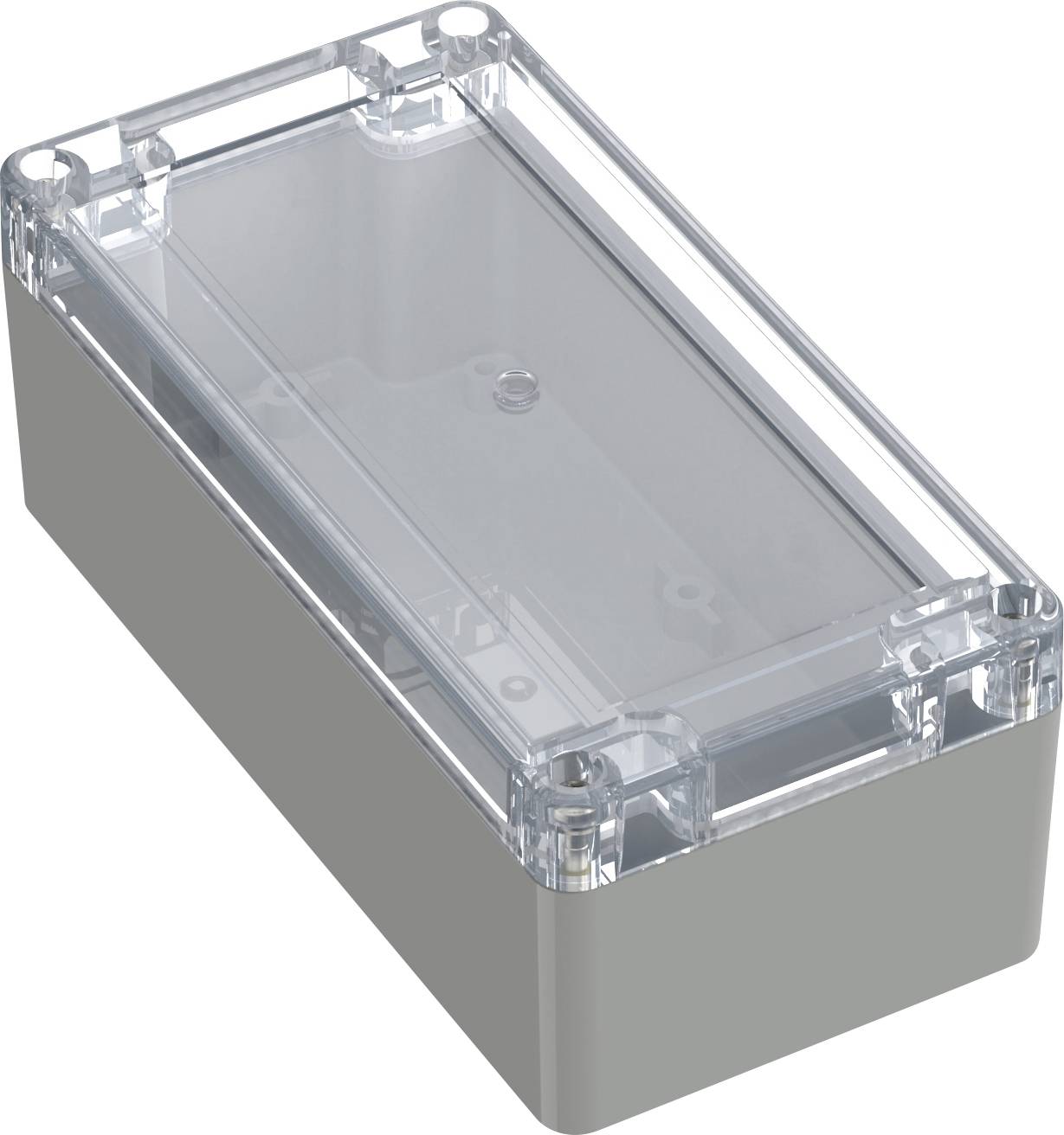 TRU COMPONENTS 6U07160806437 TC-13865132 Industrie-Gehäuse 160 x 80 x 60 ABS-PC Lichtgrau, Transparent 1 St.