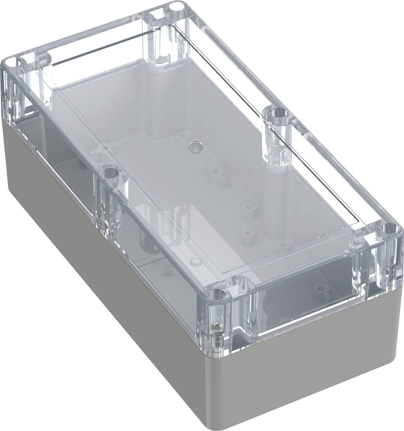 TRU COMPONENTS 6U07201008437 TC-13865148 Industrie-Gehäuse 200 x 100 x 75 ABS, Polycarbonat Lichtgrau, Transparent 1 St.