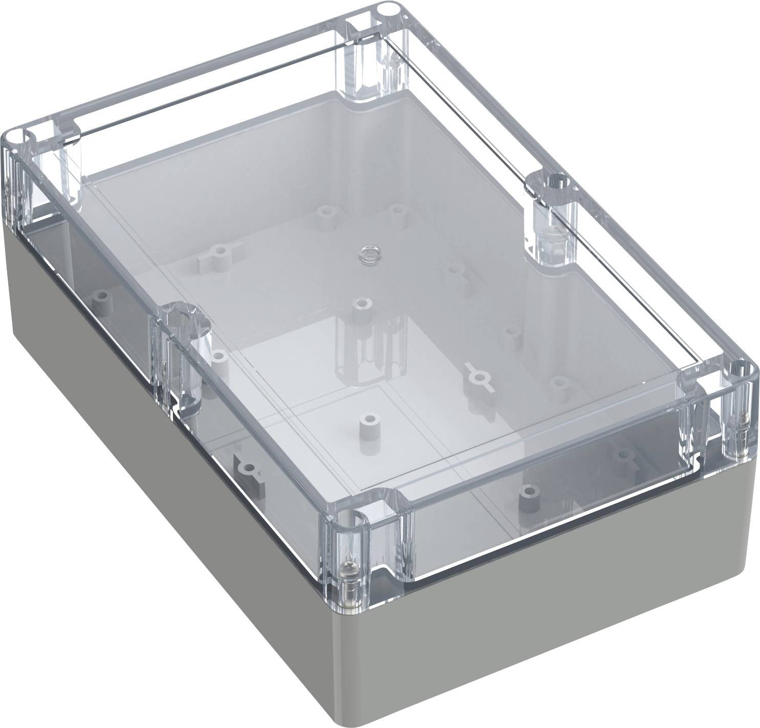 TRU COMPONENTS 6U07211408139 TC-13865172 Industrie-Gehäuse 209.7 x 139.8 x 75 Polycarbonat Lichtgrau, Transparent 1 St.
