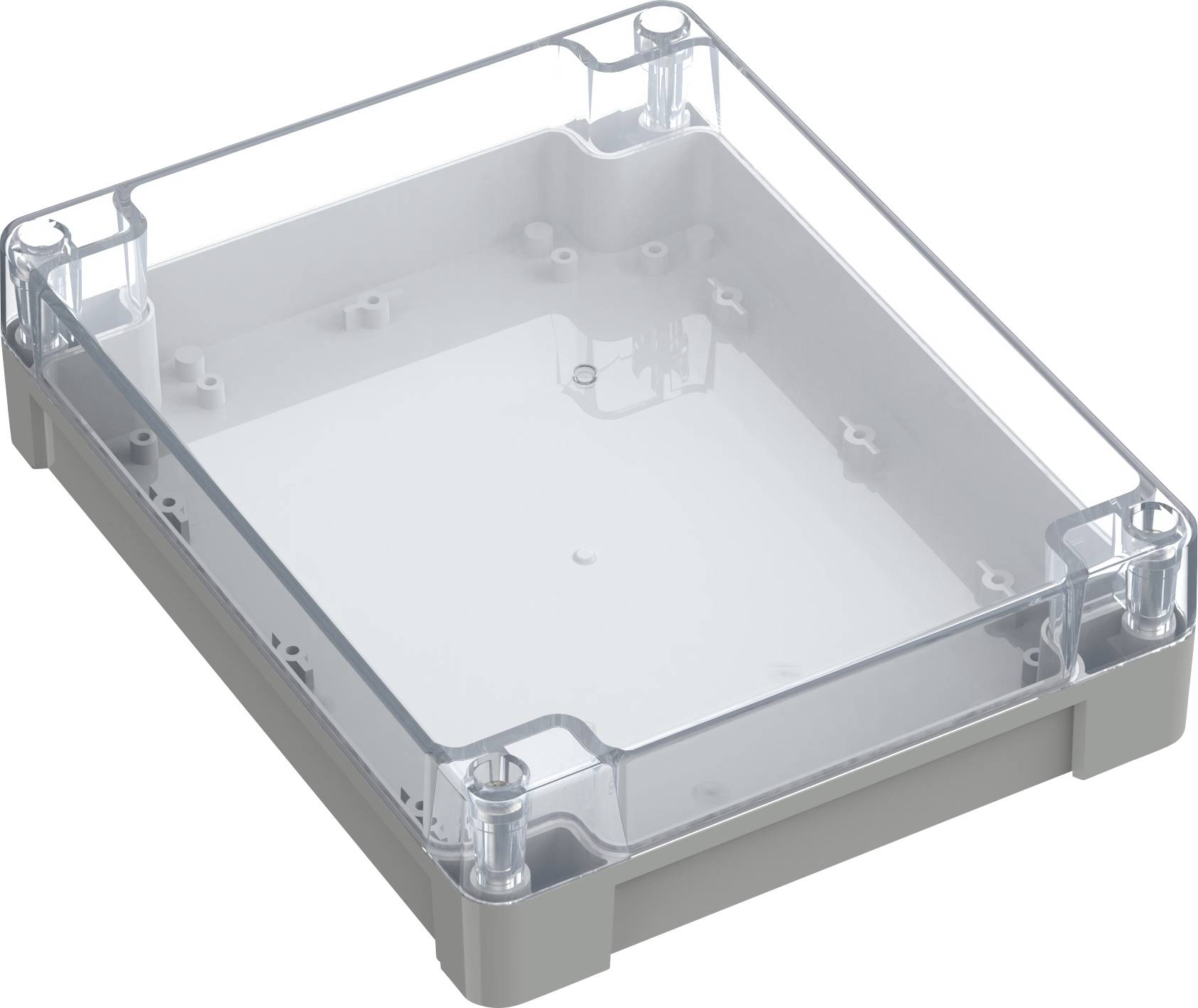 TRU COMPONENTS 6U07241906437 TC-13865188 Industrie-Gehäuse 240 x 191.3 x 61.7 ABS-PC Lichtgrau, Transparent 1 St.