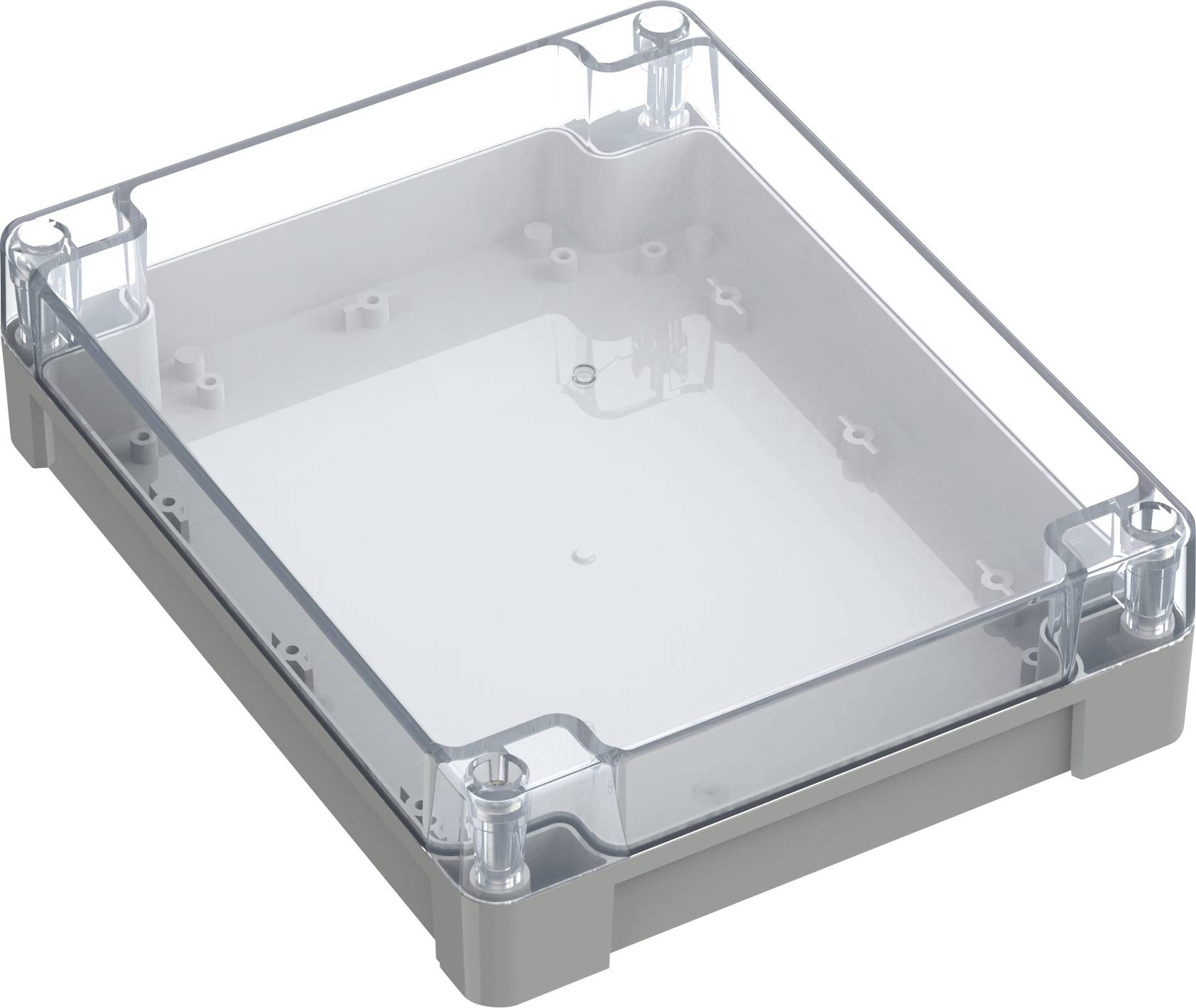 TRU COMPONENTS 6U07241906139 TC-13865196 Industrie-Gehäuse 240 x 191.3 x 61.7 Polycarbonat Lichtgrau, Transparent 1 St.
