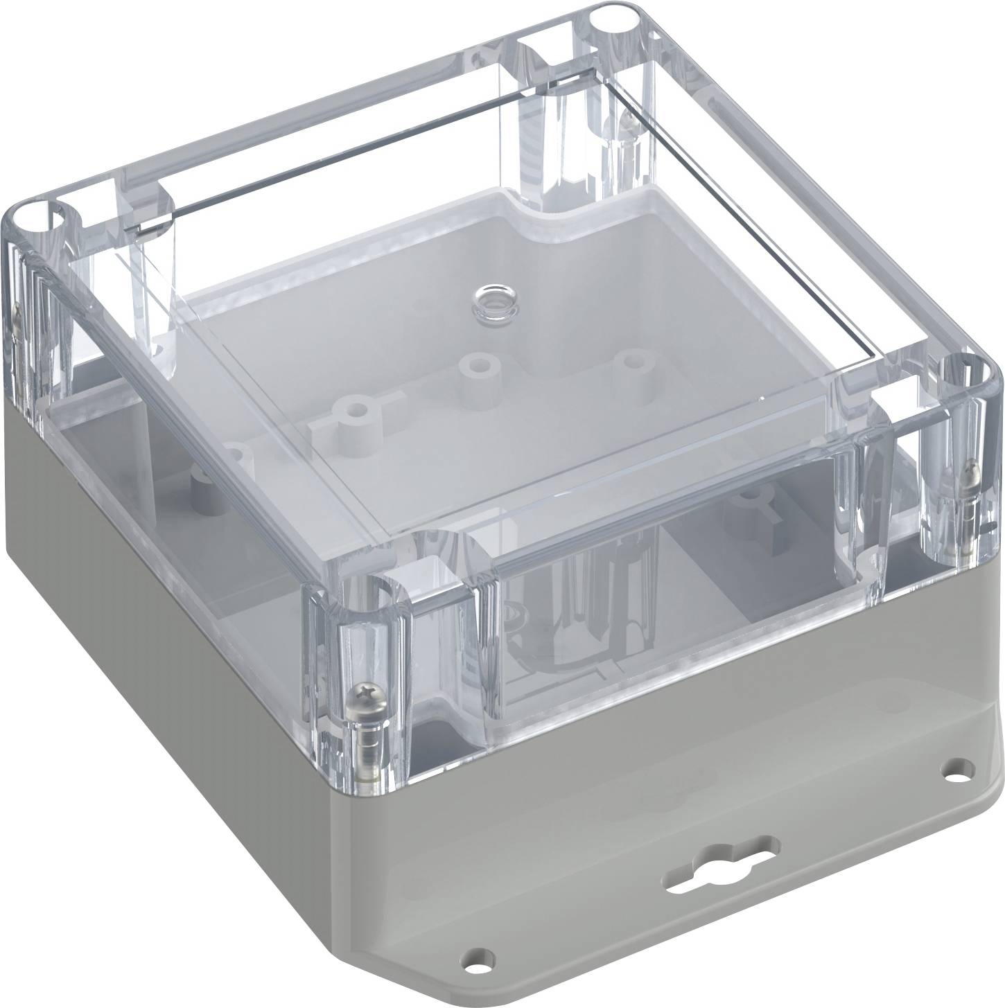 TRU COMPONENTS 6U07111106737 TC-13865284 Industrie-Gehäuse 136.5 x 106.5 x 60.1 ABS-PC Lichtgrau, Transparent 1 St.