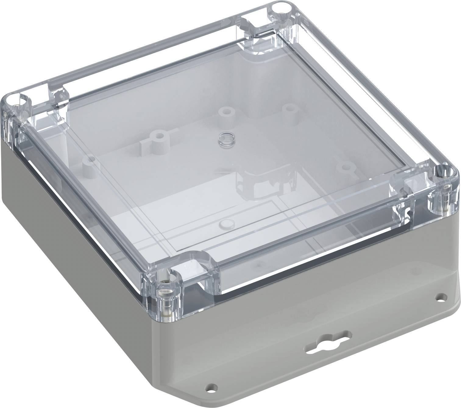 TRU COMPONENTS 6U07121205639 TC-13865308 Industrie-Gehäuse 151.4 x 121.4 x 45 Polycarbonat Lichtgrau, Transparent 1 St.