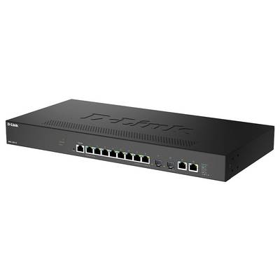 Ein D-Link Netzwerk-Switch mit mehreren Ethernet-Ports und LED-Anzeigen, der zum Management und Routing von Daten in einer Netzwerkumgebung verwendet wird.