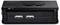 Ein schwarzer TRENDnet KVM-Switch mit zwei USB-Anschlüssen an der Vorderseite, beschriftet mit 'KONSOLE'. Er ermöglicht den Wechsel der Steuerung zwischen mehreren Computern.