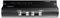 Ein schwarzer TRENDnet KVM-Switch mit zwei VGA-Anschlüssen, beschriftet mit 'PC 1' und 'PC 2', und Kontrollleuchten über jeder Beschriftung.