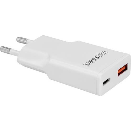 Maxtrack Ladeadapter 30 W USB-C®, USB-A USB PD 3.0, Fast Charge Weiß