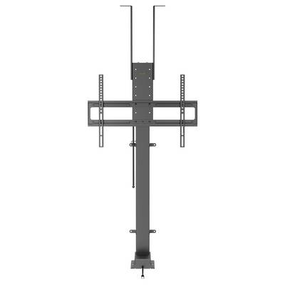 Flacher Bildschirm TV-Halterung mit verstellbarer Höhe, Metallkonstruktion, ideal für platzsparende Wandmontage.