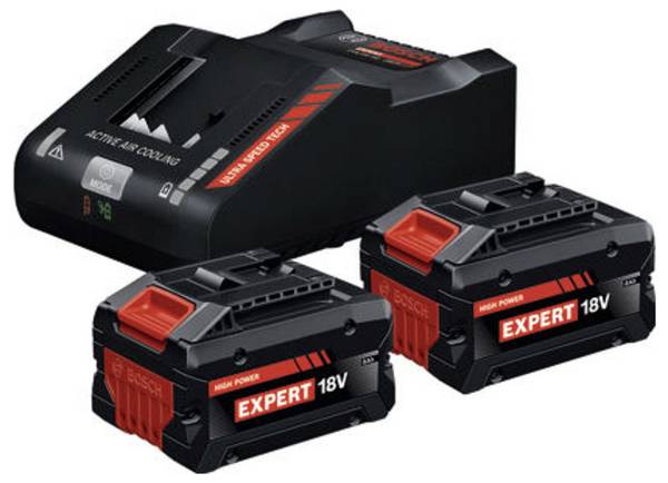 Bosch Professional 1600A0373T 2x EXBA18V-80 + EXAL18V-160 Werkzeug-Akku und Ladegerät  18 V 8 Ah Li-Ion