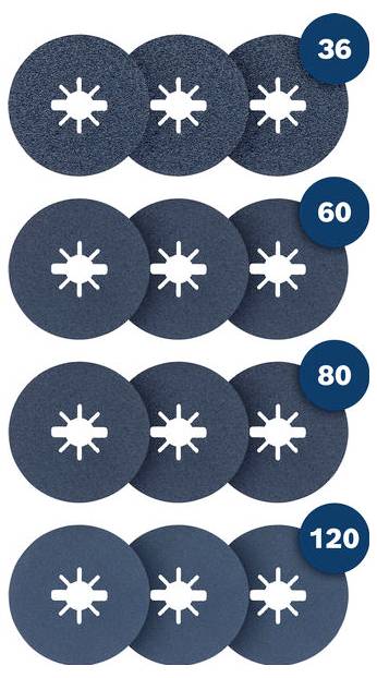 Bosch Accessories 2607012055 Fiberscheibe Durchmesser 125 mm Bohrungs-Ø 22.23 mm 1 Set