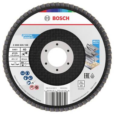 Bosch Accessories 2608626141 Fächerschleifscheibe Durchmesser 125 mm Körnung (num)=80 1 St.