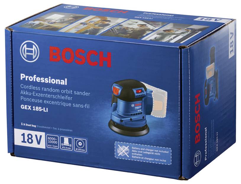 Bosch Professional GEX 185-LI 06013A5021 Exzenterschleifer 18 V Ø 125 mm-1