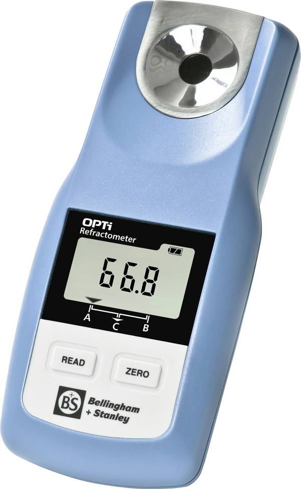 Bellingham + Stanley OPTi-M digitales Handrefraktometer Digitales Handrefraktometer OPTi, Messbereich 0-95 Brix, mit 50 Messskalen