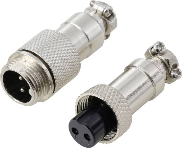 TRU COMPONENTS TC-13895556 Rundsteckverbinder Stecker, Buchse Gesamtpolzahl: 2 Serie (Rundsteckverbinder): GX12  1 Set