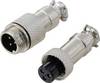 TRU COMPONENTS TC-13895560 Rundsteckverbinder Stecker, Buchsenkontakt Gesamtpolzahl: 3 Serie (Rundsteckverbinder): GX12 1 Set