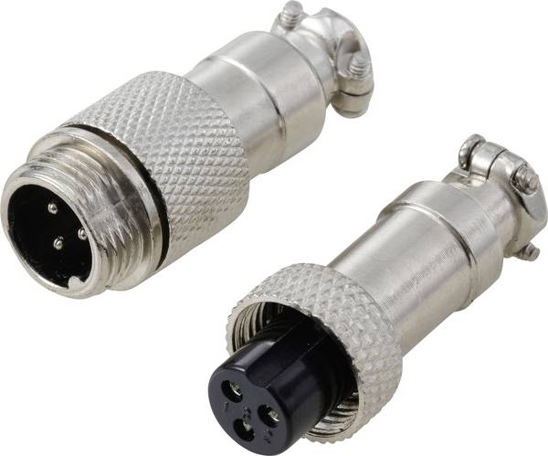TRU COMPONENTS TC-13895560 Rundsteckverbinder Stecker, Buchsenkontakt Gesamtpolzahl: 3 Serie (Rundsteckverbinder): GX12  1 Set