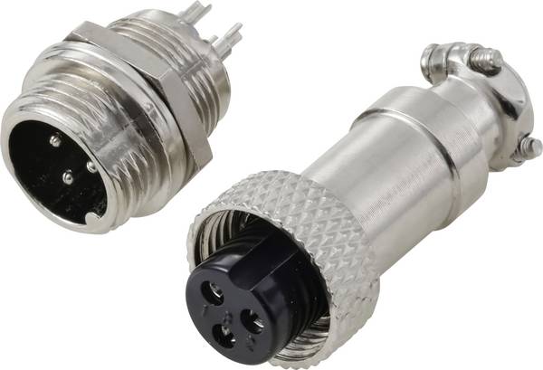 TRU COMPONENTS TC-13895580 Rundsteckverbinder Stecker, Buchsenkontakt Gesamtpolzahl: 3 Serie (Rundsteckverbinder): GX12 1 Set