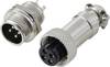 TRU COMPONENTS TC-13895584 Rundsteckverbinder Stecker, Buchsenkontakt Gesamtpolzahl: 4 Serie (Rundsteckverbinder): GX12 1 Set