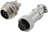 TRU COMPONENTS TC-13895592 Rundsteckverbinder Stecker, Buchsenkontakt Gesamtpolzahl: 6 Serie (Rundsteckverbinder): GX12 1 Set