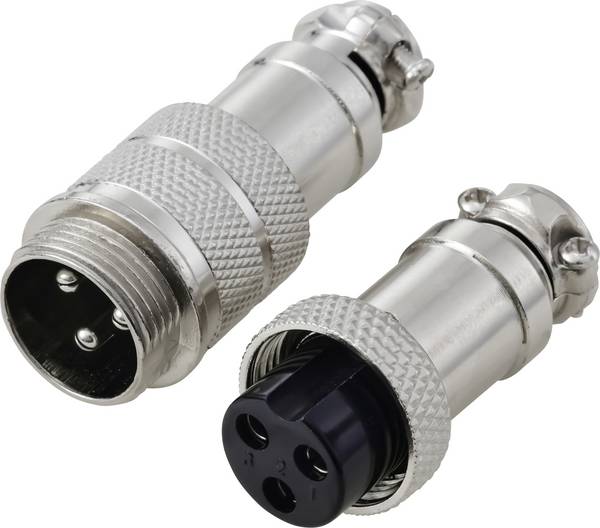 TRU COMPONENTS TC-13895600 Rundsteckverbinder Stecker, Buchsenkontakt Gesamtpolzahl: 3 Serie (Rundsteckverbinder): GX16 1 Set