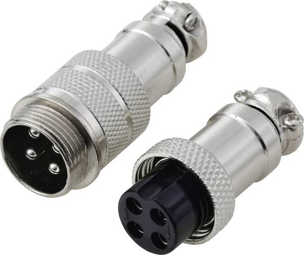 TRU COMPONENTS TC-13895604 Rundsteckverbinder Stecker, Buchsenkontakt Gesamtpolzahl: 4 Serie (Rundsteckverbinder): GX16 1 Set