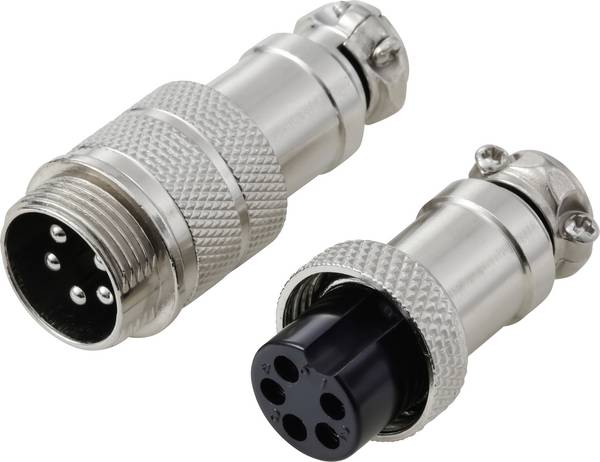 TRU COMPONENTS TC-13895608 Rundsteckverbinder Stecker, Buchsenkontakt Gesamtpolzahl: 5 Serie (Rundsteckverbinder): GX16  1 Set