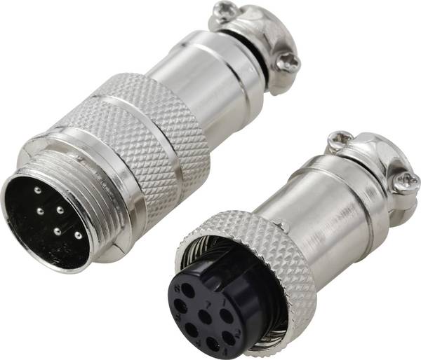 TRU COMPONENTS TC-13895616 Rundsteckverbinder Stecker, Buchsenkontakt Gesamtpolzahl: 7 Serie (Rundsteckverbinder): GX16  1 Set
